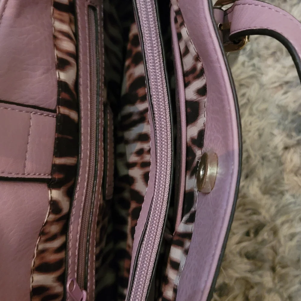 Nicole Miller New York Purple and Silver Peekaboo Purse,  Tags Attached.
